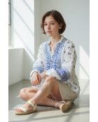 Chemise en lin mélangé Louisa marine