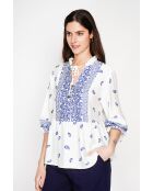 Chemise en lin mélangé Louisa marine