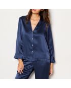 Mitternachtsblaues Perlenhemd