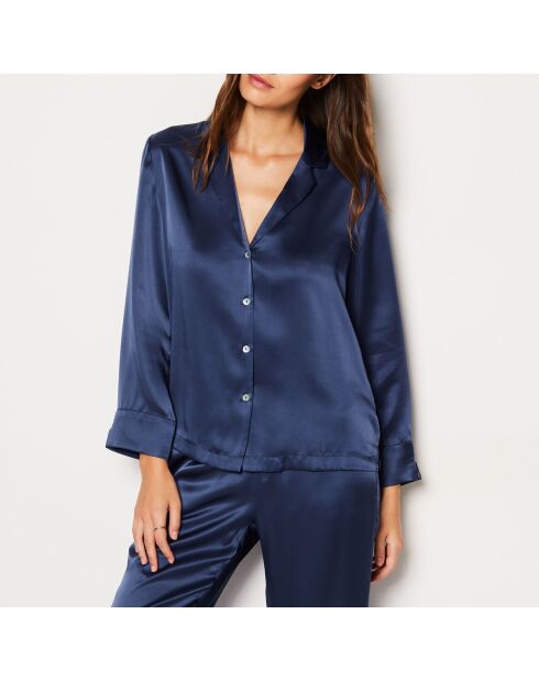 Mitternachtsblaues Perlenhemd