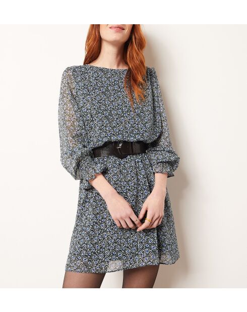 Abito Baty blu verde stampato