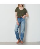 Delfa khakifarbenes olivgrünes T-Shirt