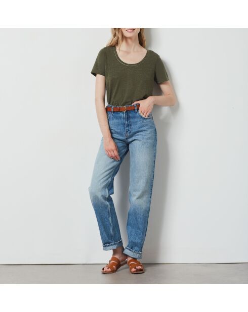 Delfa khakifarbenes olivgrünes T-Shirt