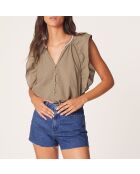 Filipa Khaki olijfkleurige top