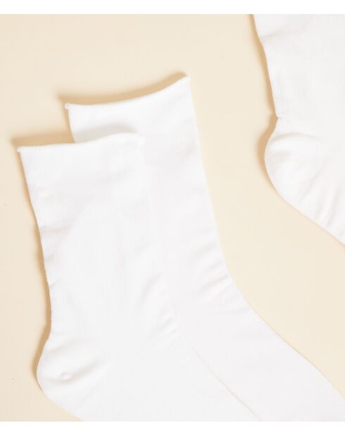 Calzini midi in cotone bianco 2PP