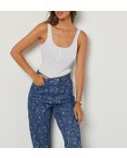 Blauwgroene Momi-broek met print