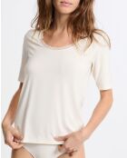 Warm Me Up T-shirt met kant ecru