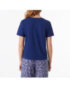 Marineblaues Seiden-T-Shirt