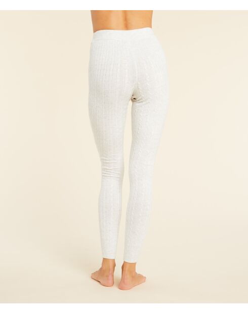 Legging Torsade blanc