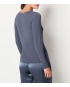 Warm Me Up marineblauw T-shirt met kant