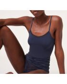 Warm Me Up marineblauwe trui met kant