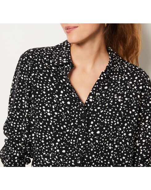 Zwart overhemd met print Novila