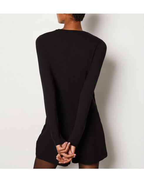 Schwarzer runder Pullover