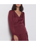 Orelie bordeauxrode jurk