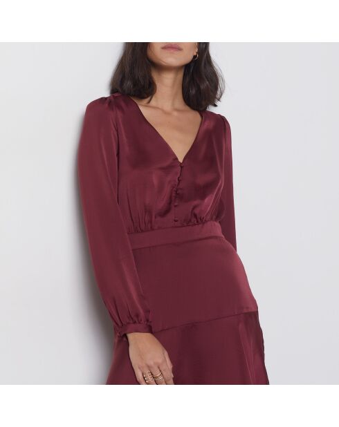 Orelie bordeauxrode jurk