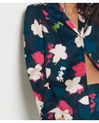 Blätterblaues bedrucktes Hemd