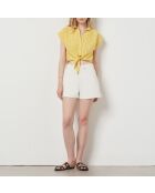 Camisa bordada en amarillo sol Leona