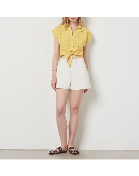 Besticktes sonnengelbes Hemd Leona