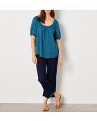 Blusa Lelix con stampa blu verde