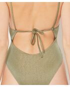 Idílico traje de baño de 1 pieza de color caqui oliva Idyllic sin marco y sin concha