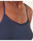 Warm Me Up marineblauwe trui met kant