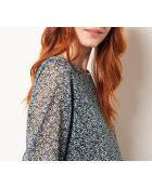 Abito Baty blu verde stampato