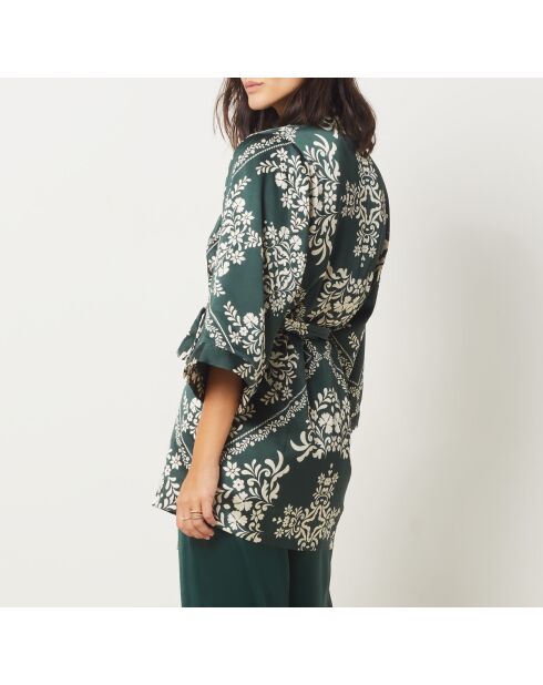 Bloemrijke groene dennennegligé