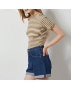 Olijfgestreepte kaneeltop