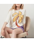 Ecrufarbener Carmen-Pap-Pullover