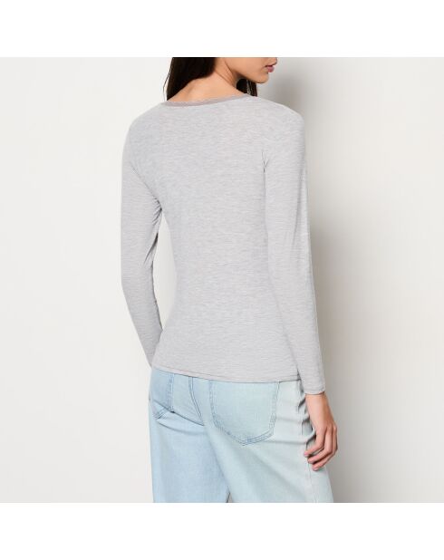 Warm Me Up Lace lichtgrijs T-shirt