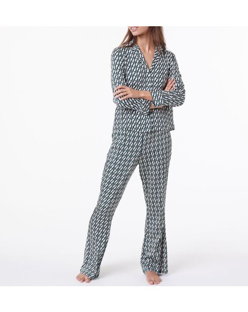 Levri-broek met groene achtergrondprint