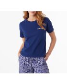 Marineblaues Seiden-T-Shirt