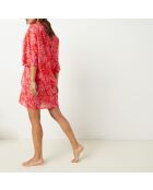 Kimono Tarah b imprimé fond corail