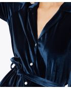 Samtiges marineblaues Hemd