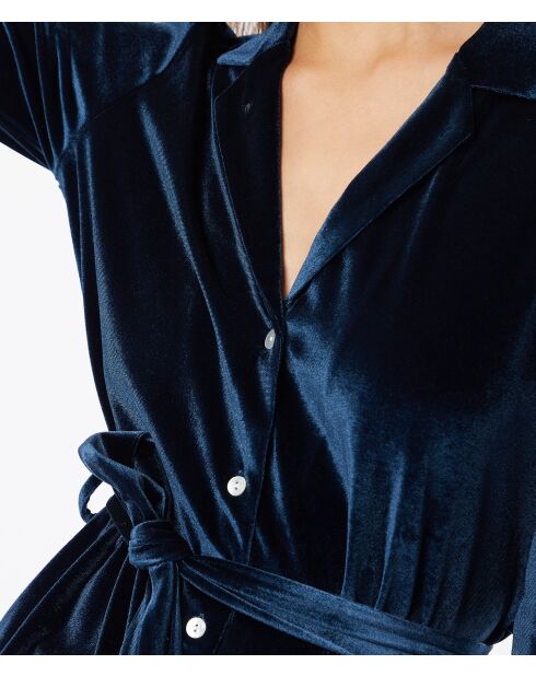 Samtiges marineblaues Hemd