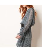 Abito Baty blu verde stampato