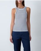 Camiseta sin mangas Steffia a rayas blancas y negras