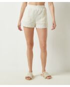 Pantaloncini elasticizzati a vita corta Akila b ecru