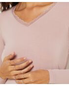 Warm Me Up Spitzenshirt puderrosa