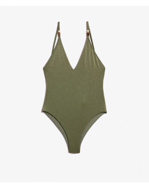 Idílico traje de baño de 1 pieza de color caqui oliva Idyllic sin marco y sin concha