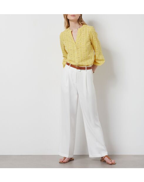 Sonnengelbes Hemd Leon mit Stickerei