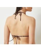 Reggiseno senza ferretto con capsula lea elui stampata su fondo marrone