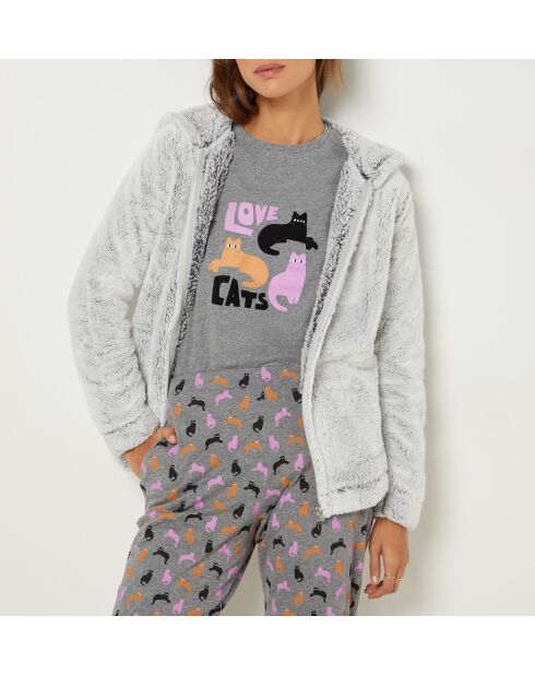 Chrys grauer dreiteiliger Pyjama