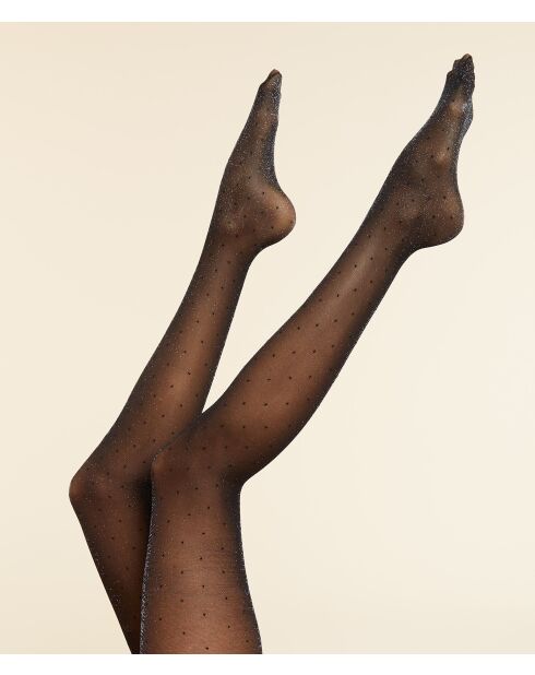 Schwarze Strumpfhose Plumetis Irise