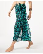 Perry B Langer Pareo mit mehreren Positionen, gedruckt auf schwarzem Hintergrund