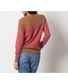 Jersey Anabelle de rayas marrones y rosas