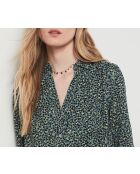 Blauwgroen overhemd met print van Molya