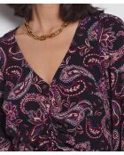 Vestido Ofelia con fondo morado