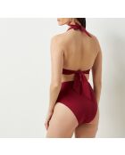 Braguita de bikini de cintura alta Promesse by etam en granate burdeos