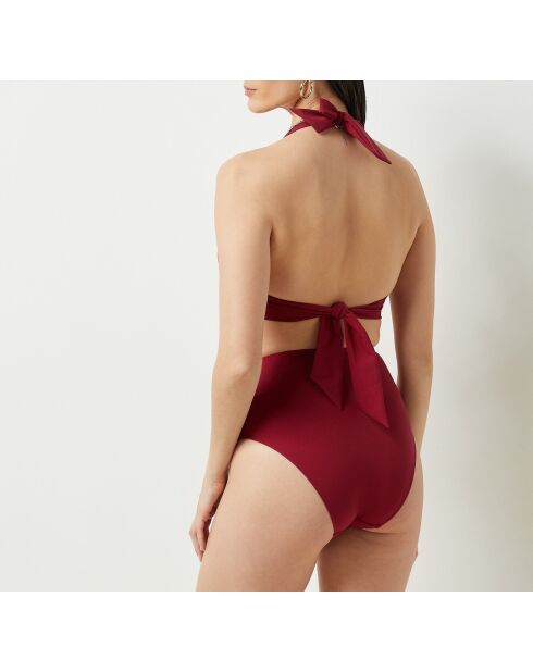 Promesse by team bordeauxrood granaat bikinibroekje met hoge taille